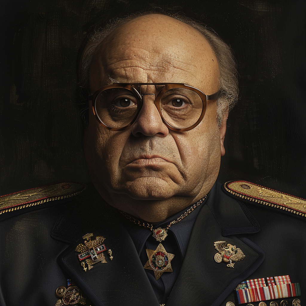 Portrait of Danny Devito as Col. E.H. Taylor Jr.