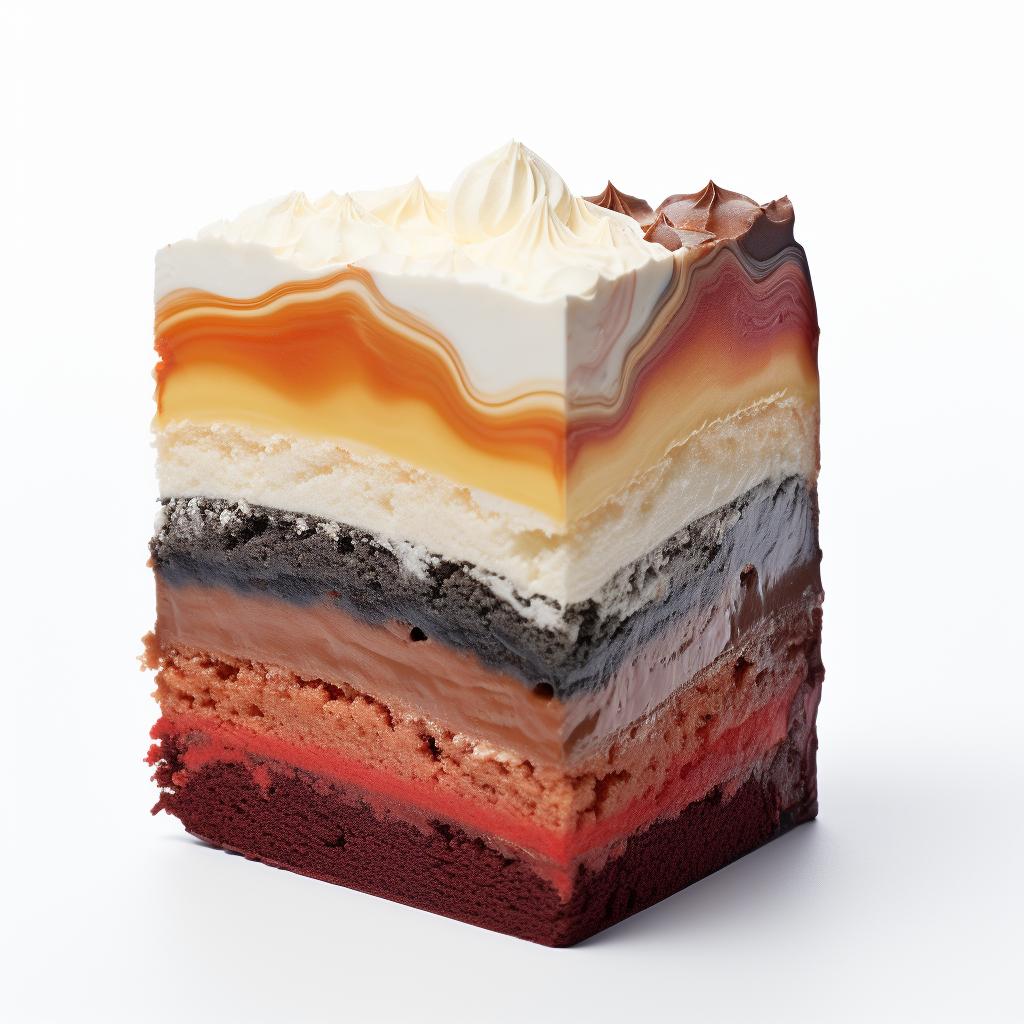 Cross-section of tasty Danube wave cake