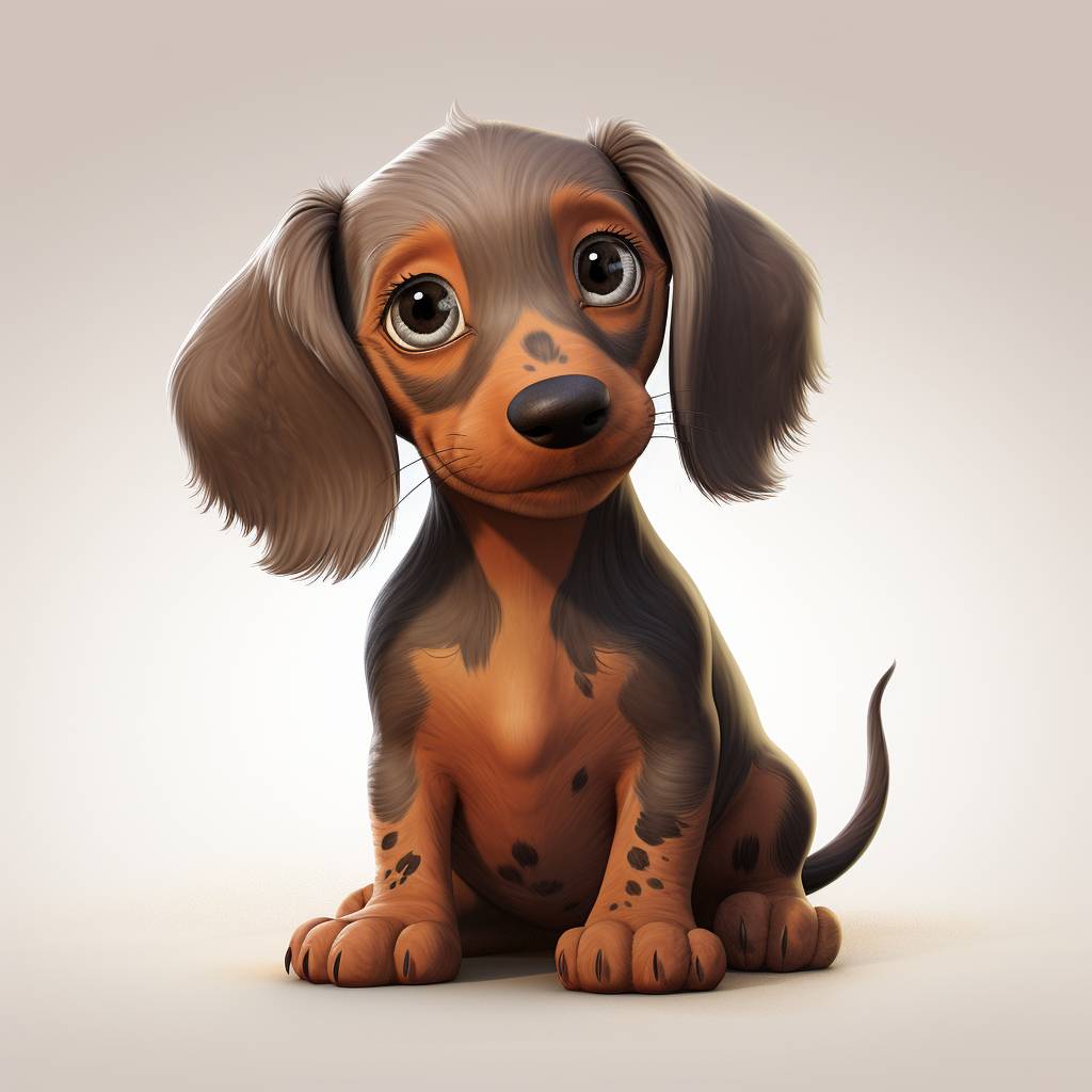 Cute dapple brown dachshund puppy