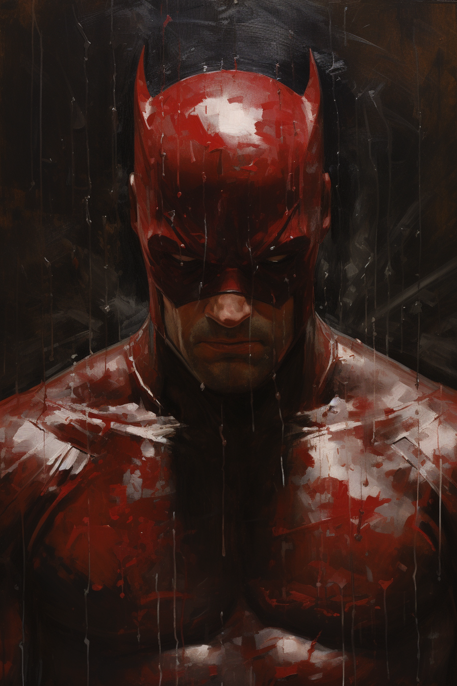 Daredevil with white brow line painting