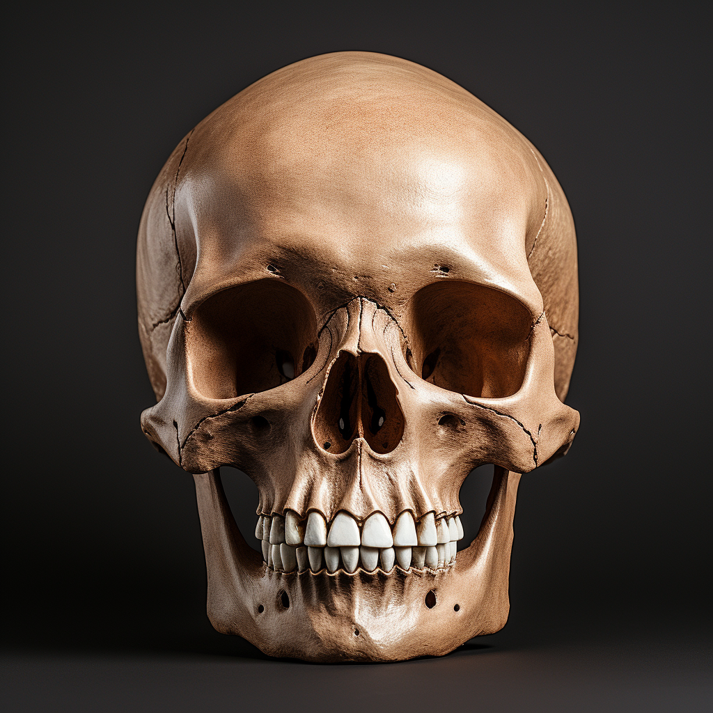 Dark Skull with Bone Texture