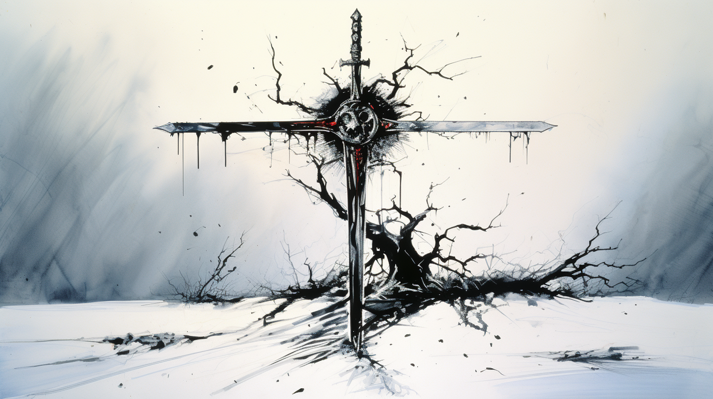 Black Metal Two-Handed Sword - Dark Bite of Winter