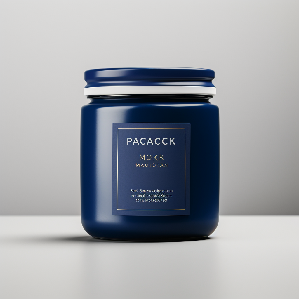 Dark blue jar mockups on white background