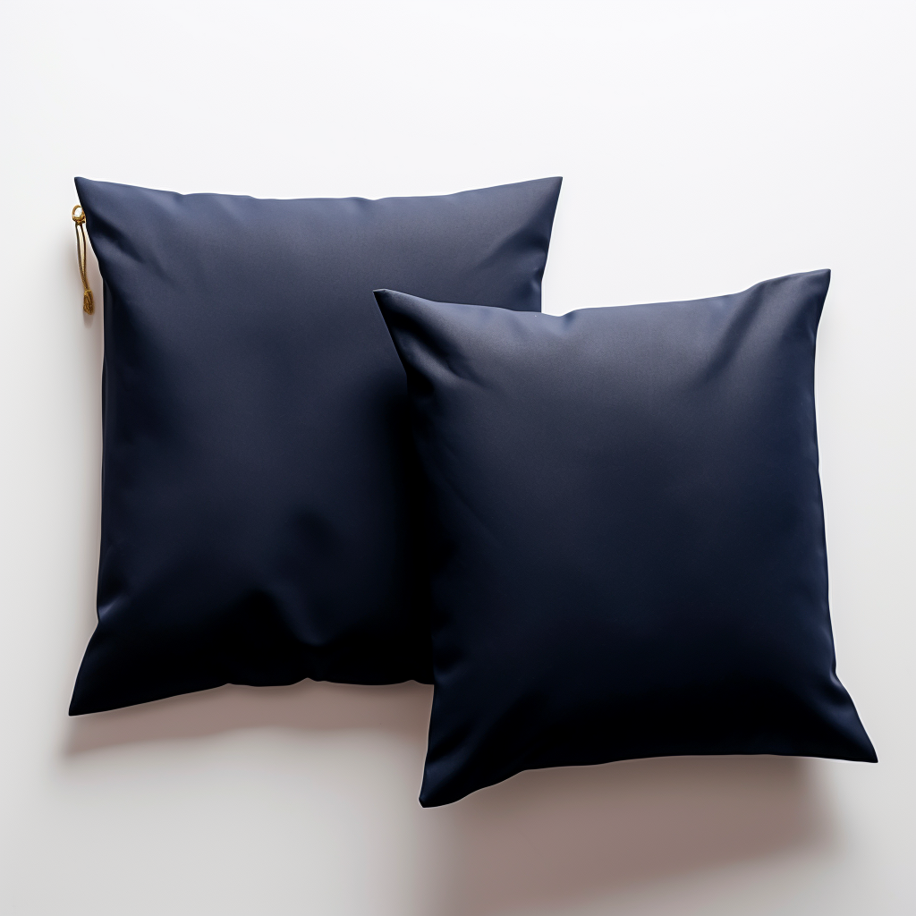 Mockup of Dark Blue Pillow Bag