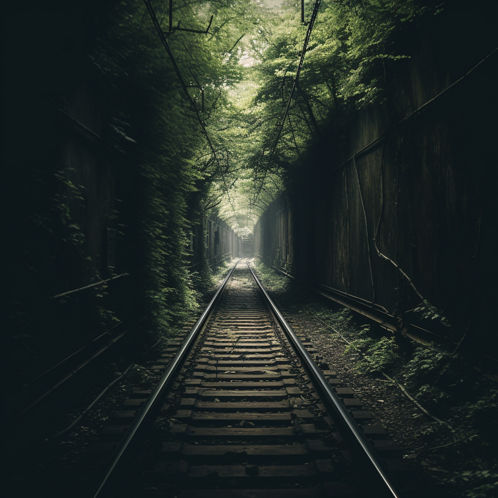 Dark Depressing Tunnel to Blurred Forest