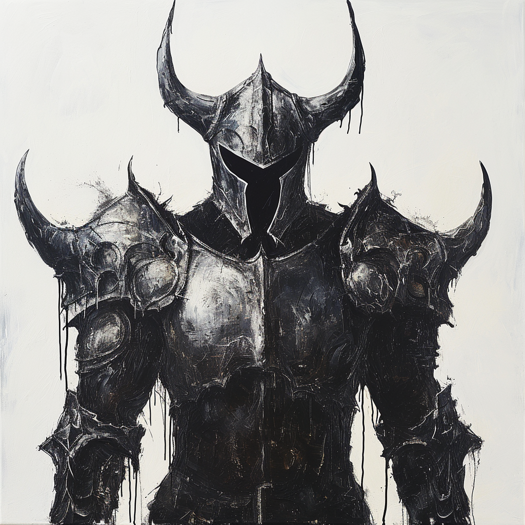 Dark Evil Armour on White Background