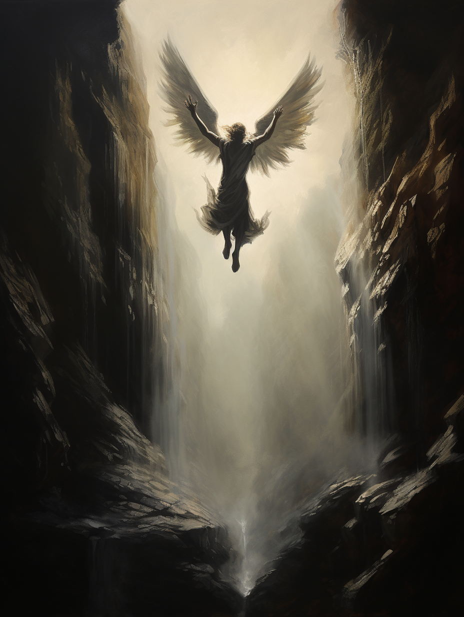 Dark Fantasy Angel Cliff Jump