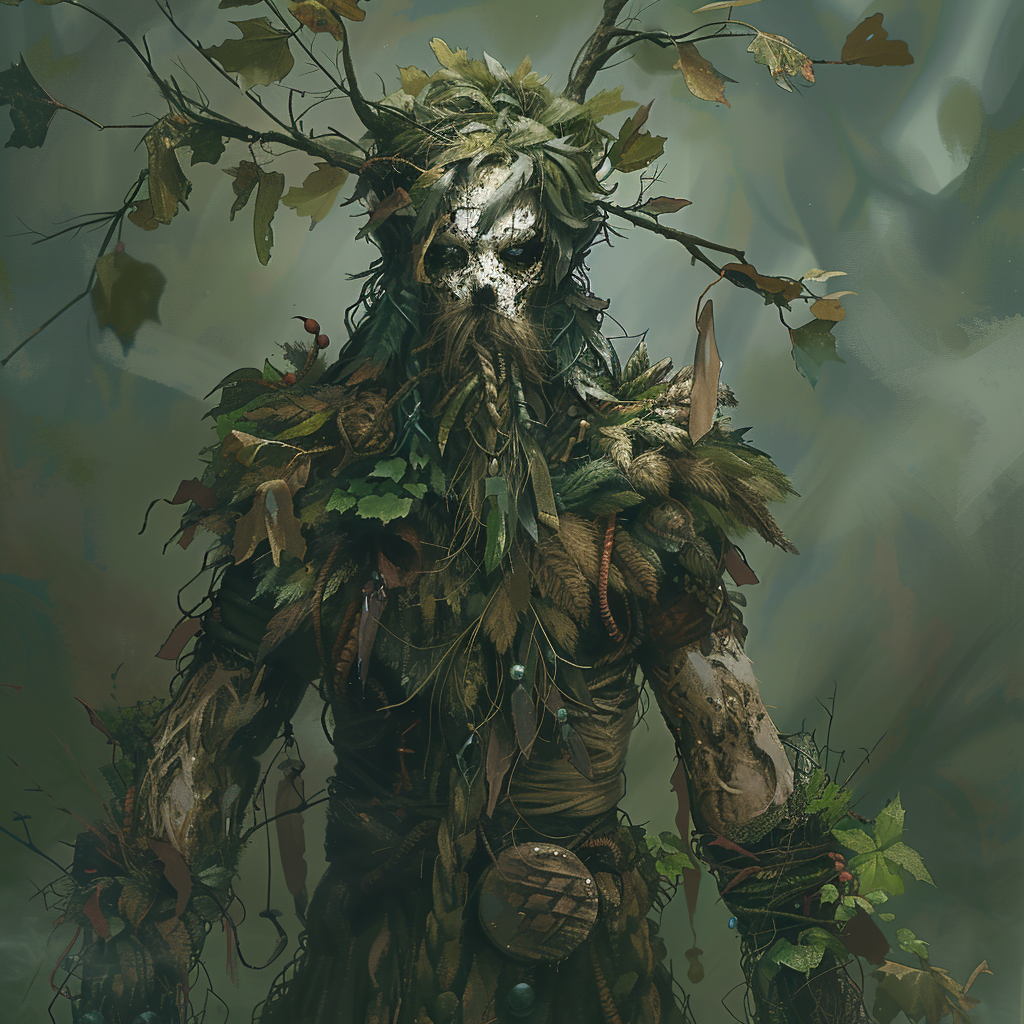 Dark forest druid character torso