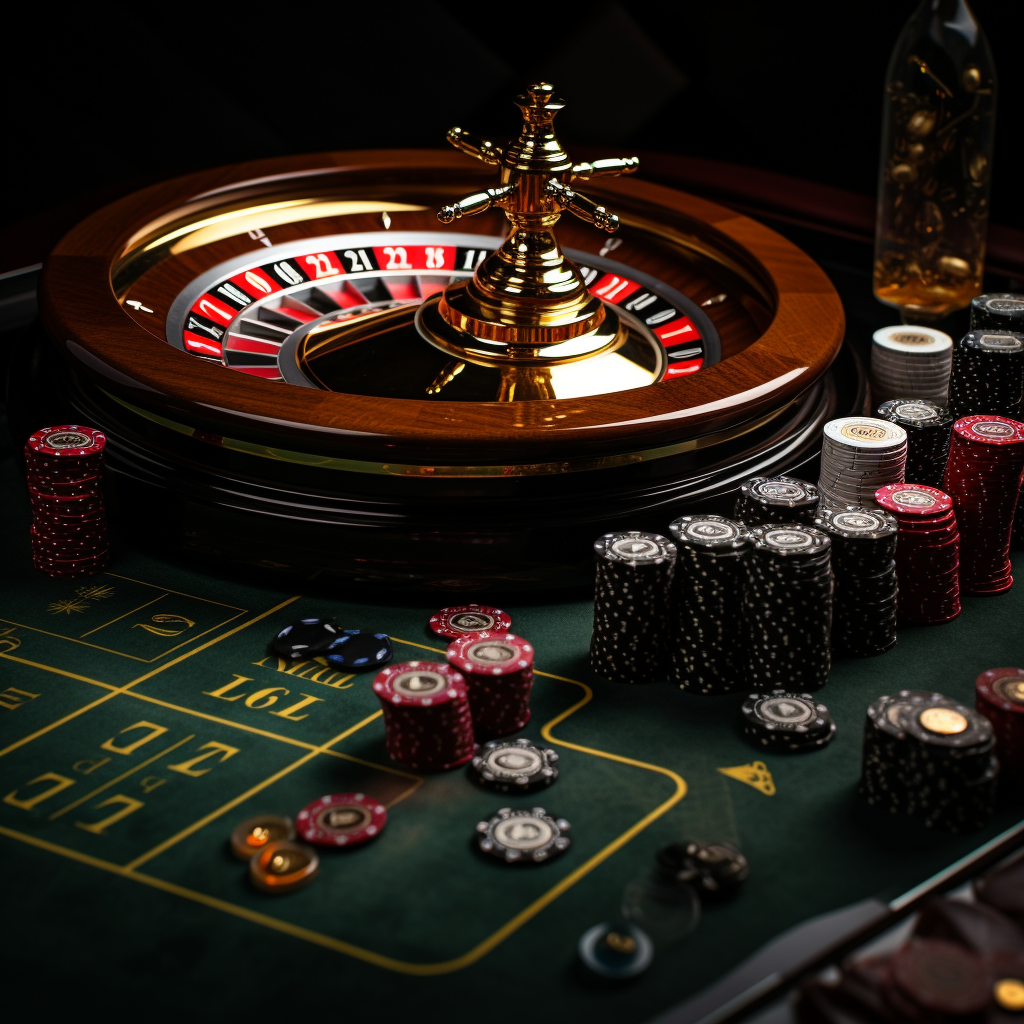 Luxury roulette casino poker stack