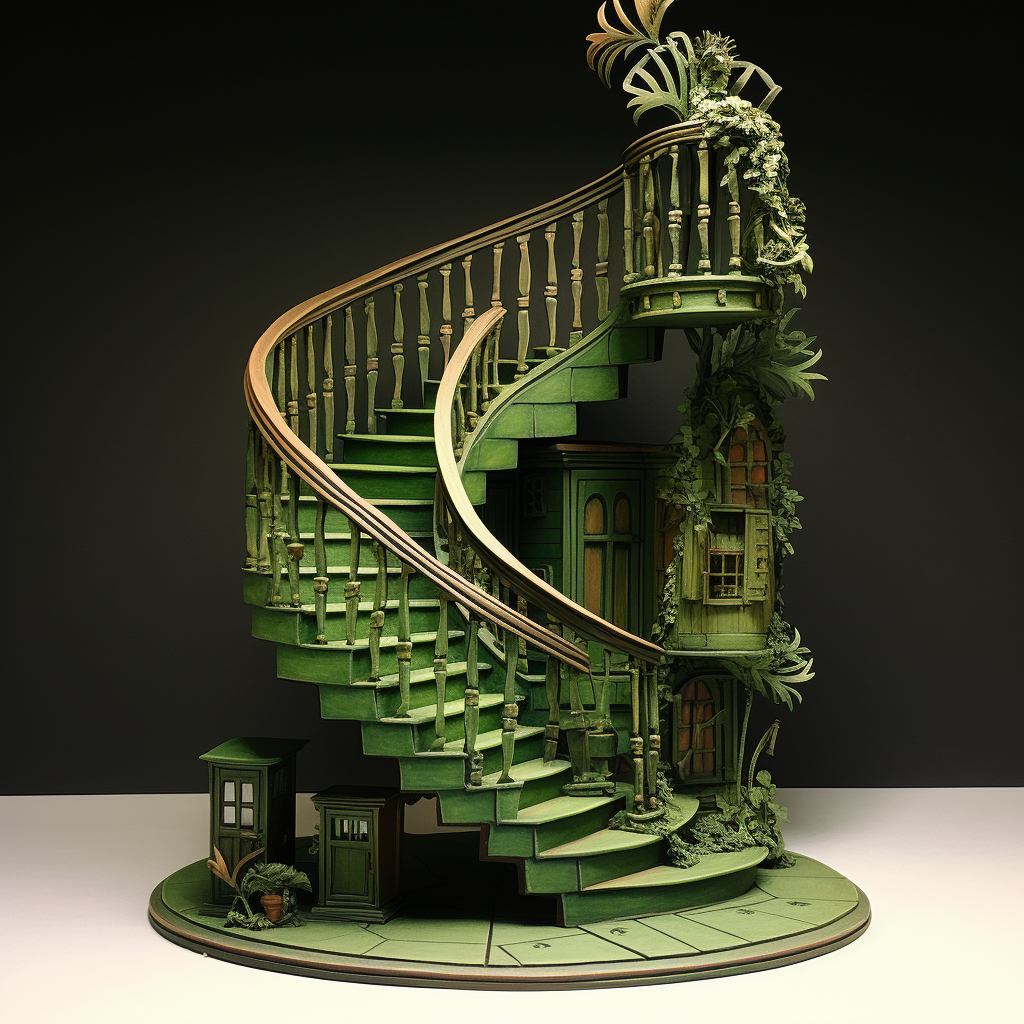 Dark Green Cardboard Stairs