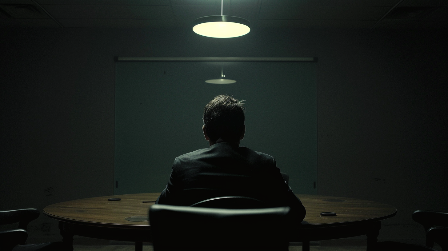 40-year-old man at conference table