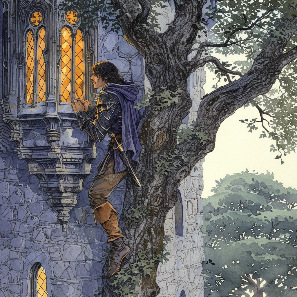 Dark Prince Climbing Castle Window