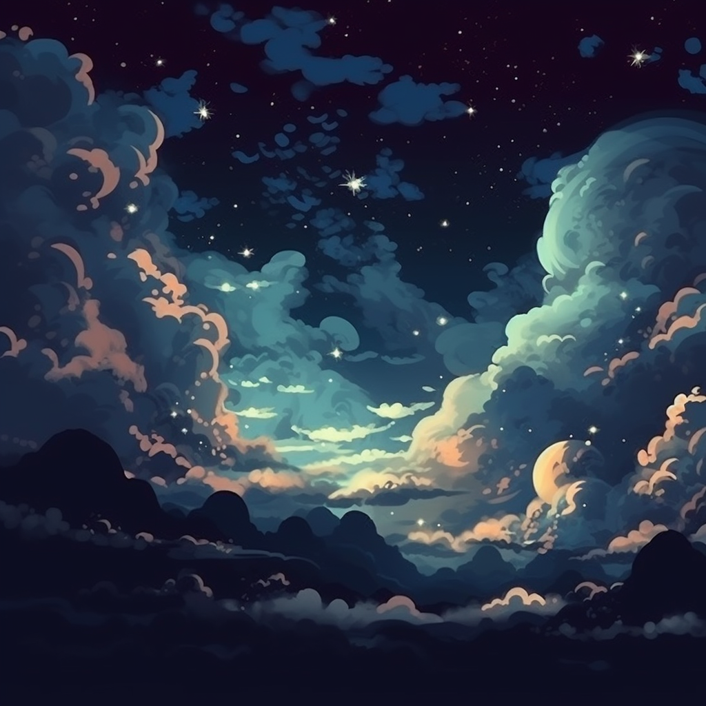 Beautiful dark heavenly night art