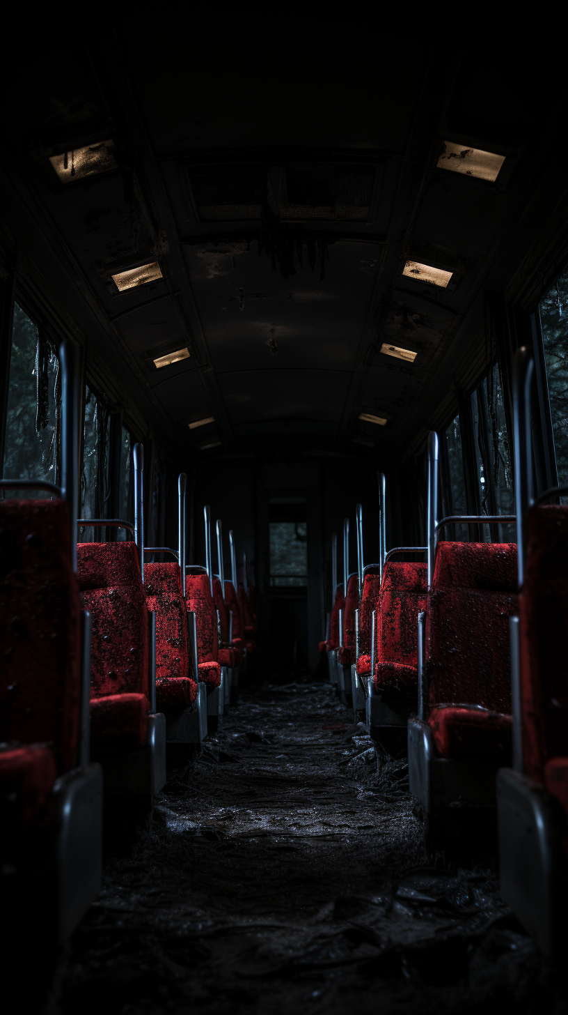 Dark horror bus driver image