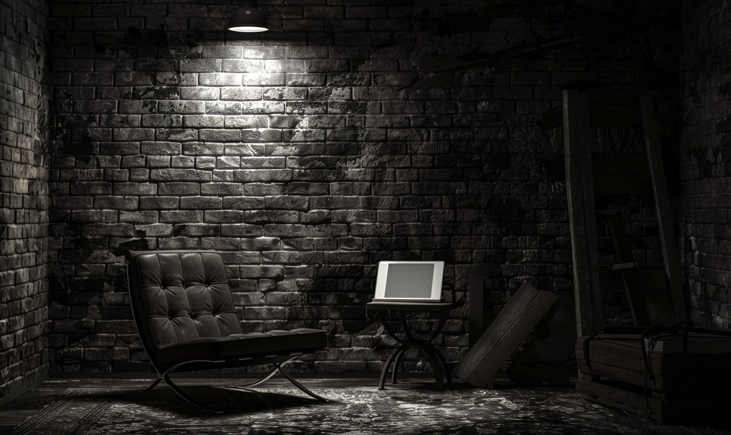 Dark Movie Style Poster Brick Room iPad Chair