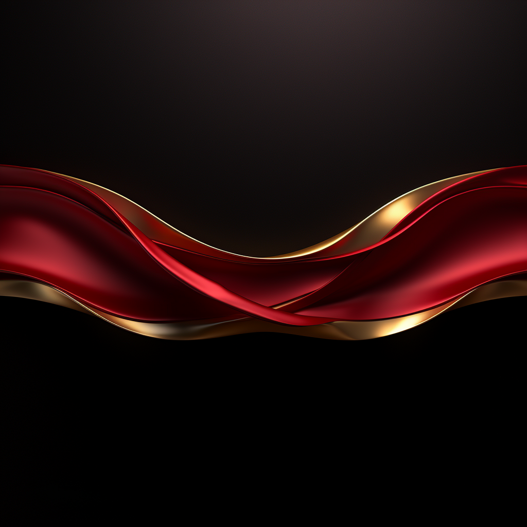 Dark red ribbon gold banner