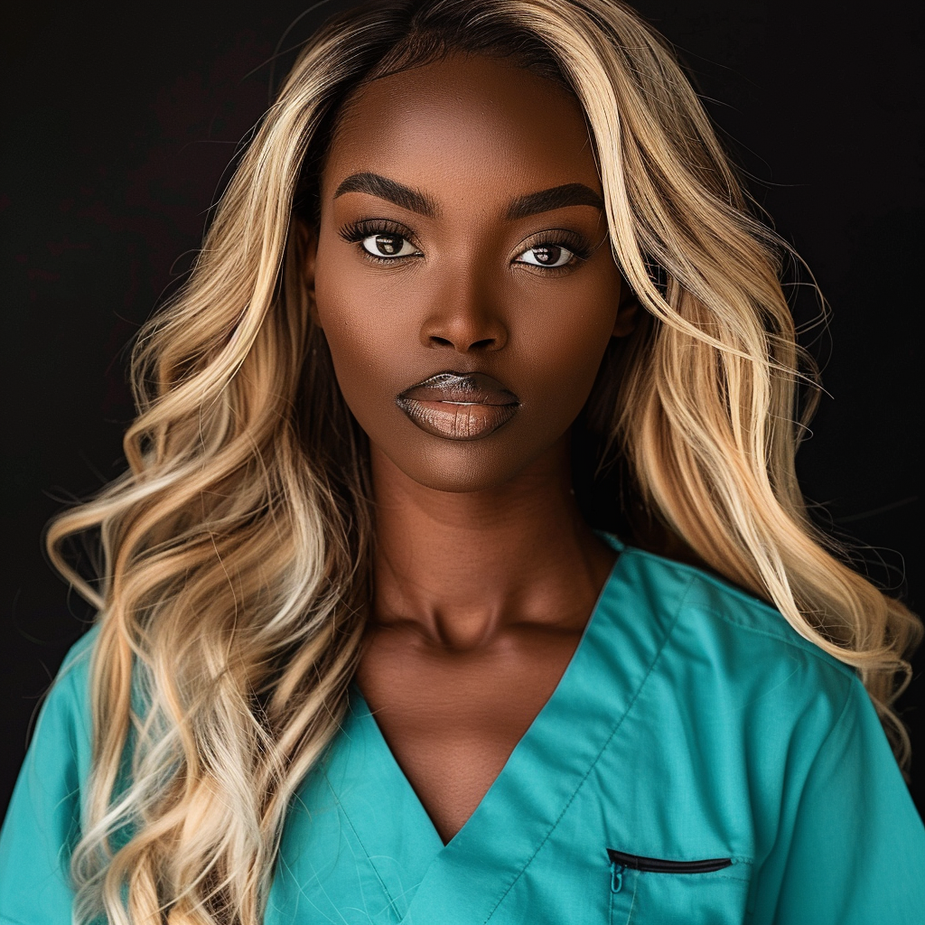 Nurse model with dark skin