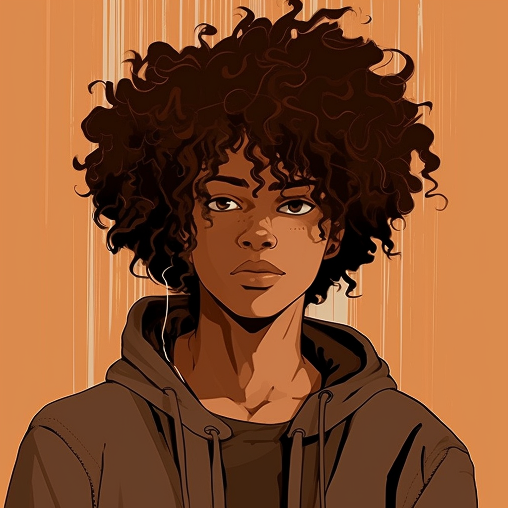 Illustration of a Fun Dark-Skinned Teenage Boy