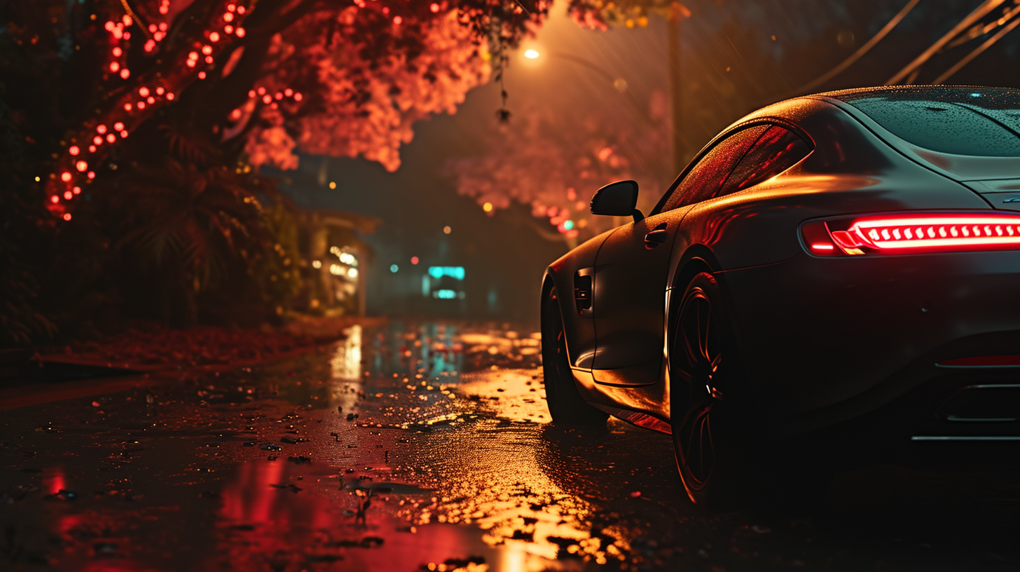 Scene with Mercedes AMG GT