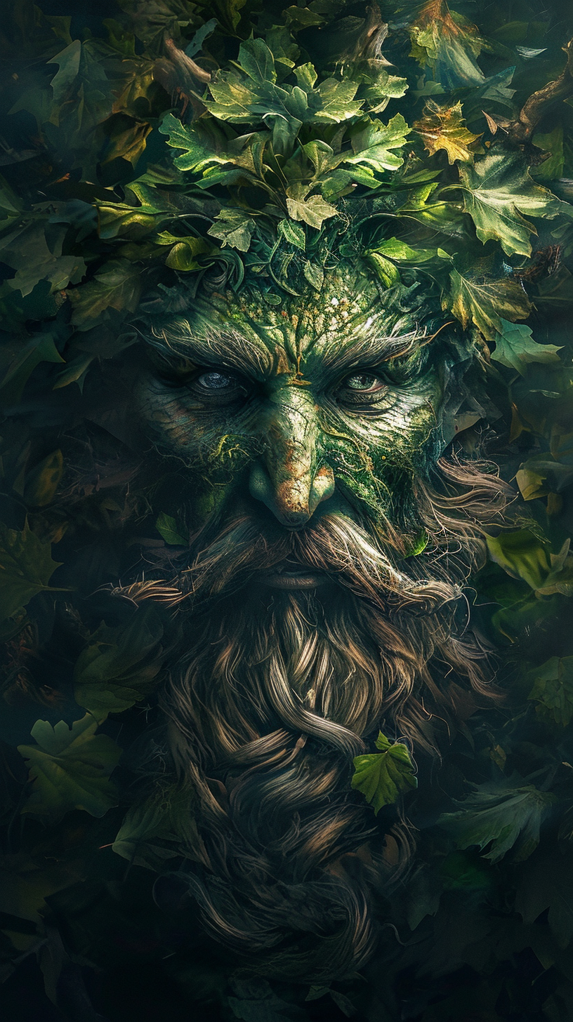 Dark Synth Celtic Bearded Green Man