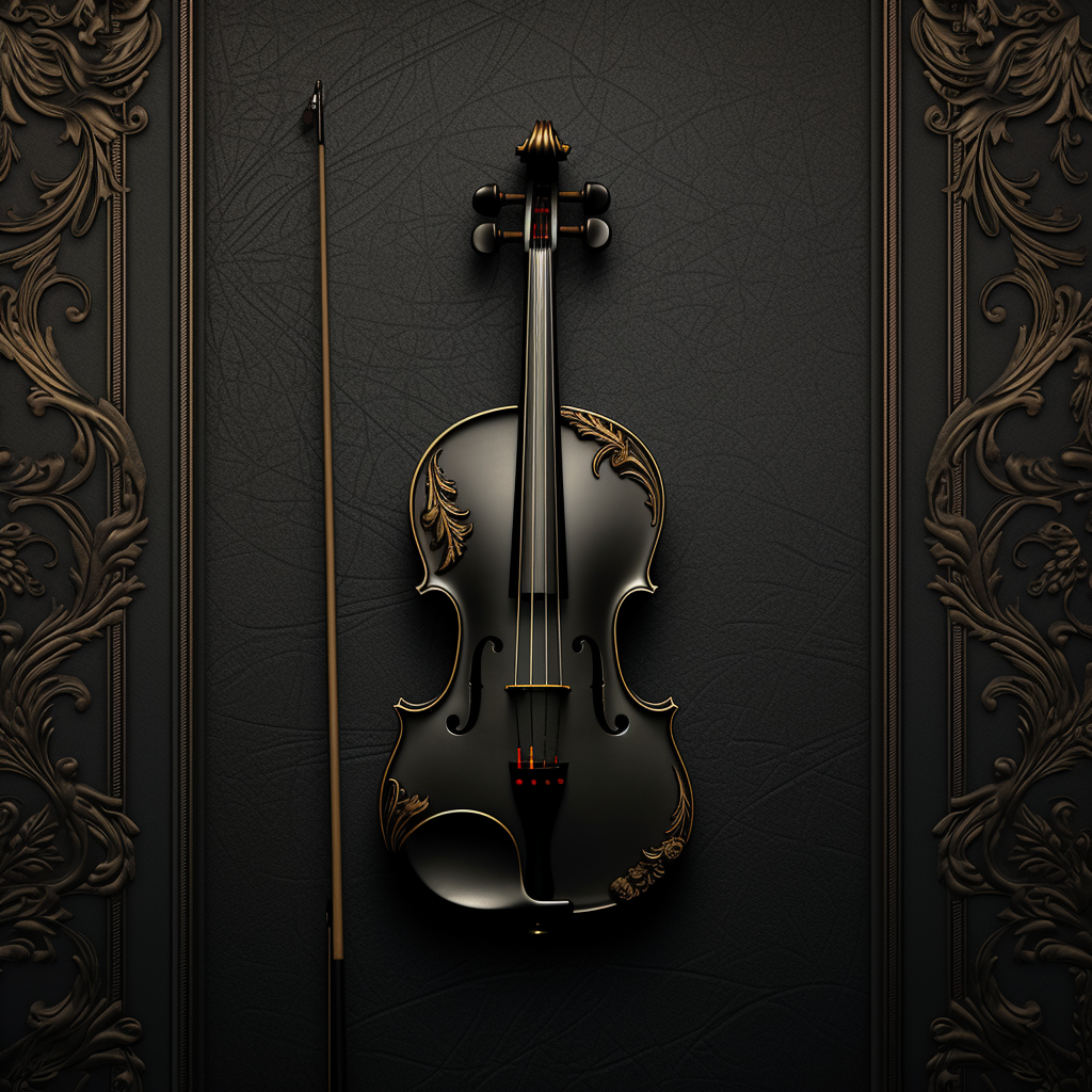 Dark themed concert background with violin