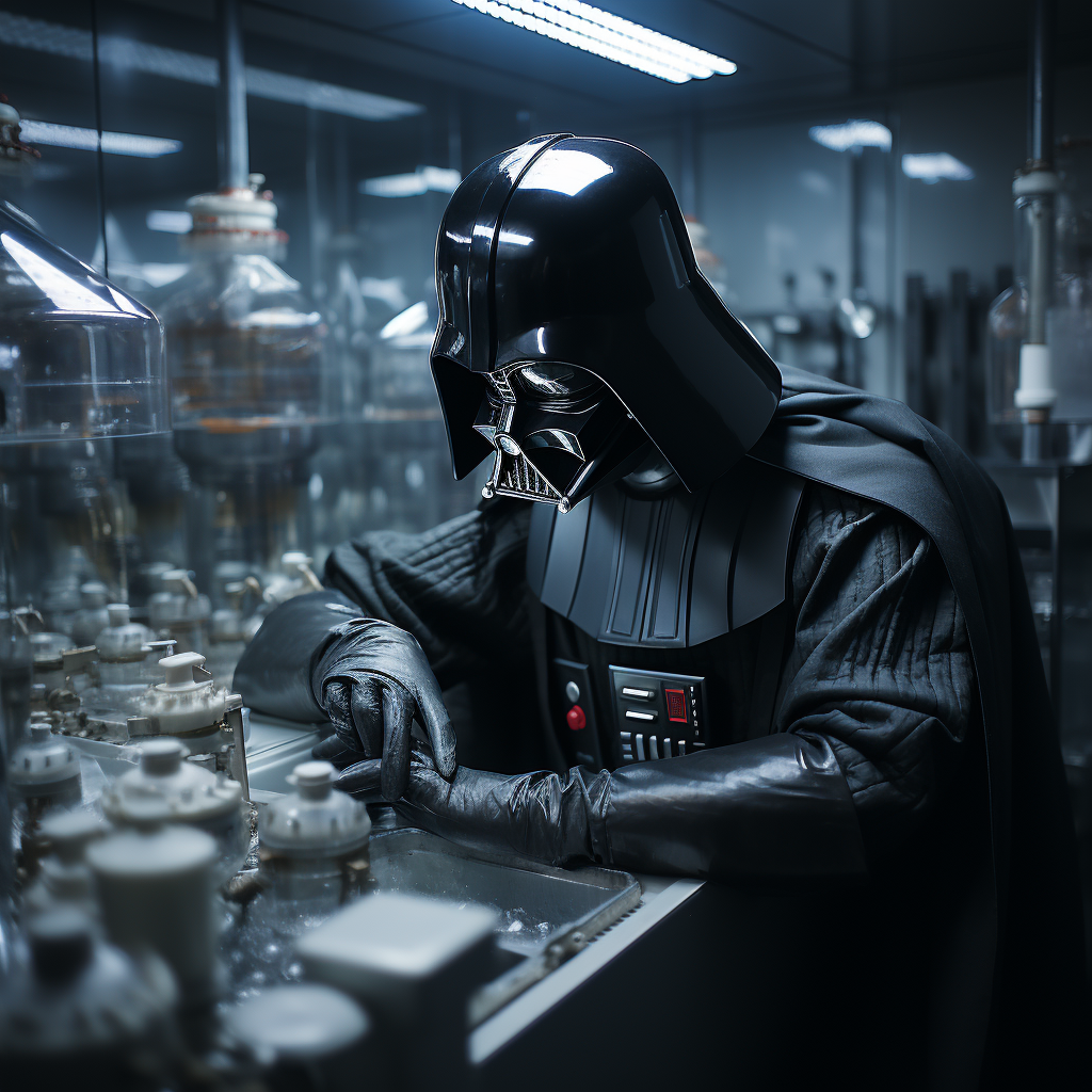 Dark Vador in white laboratory