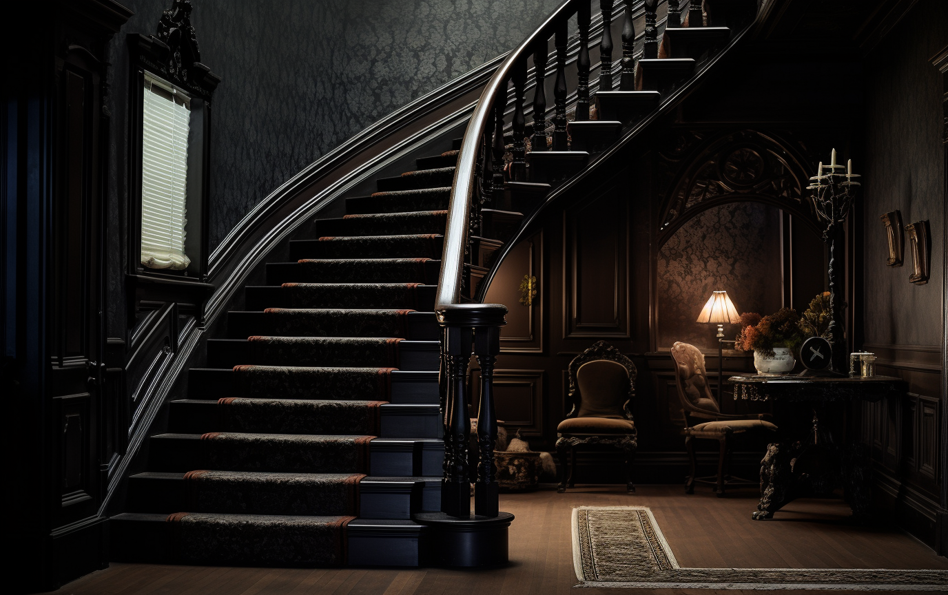 Spooky entrance to a Victorian home