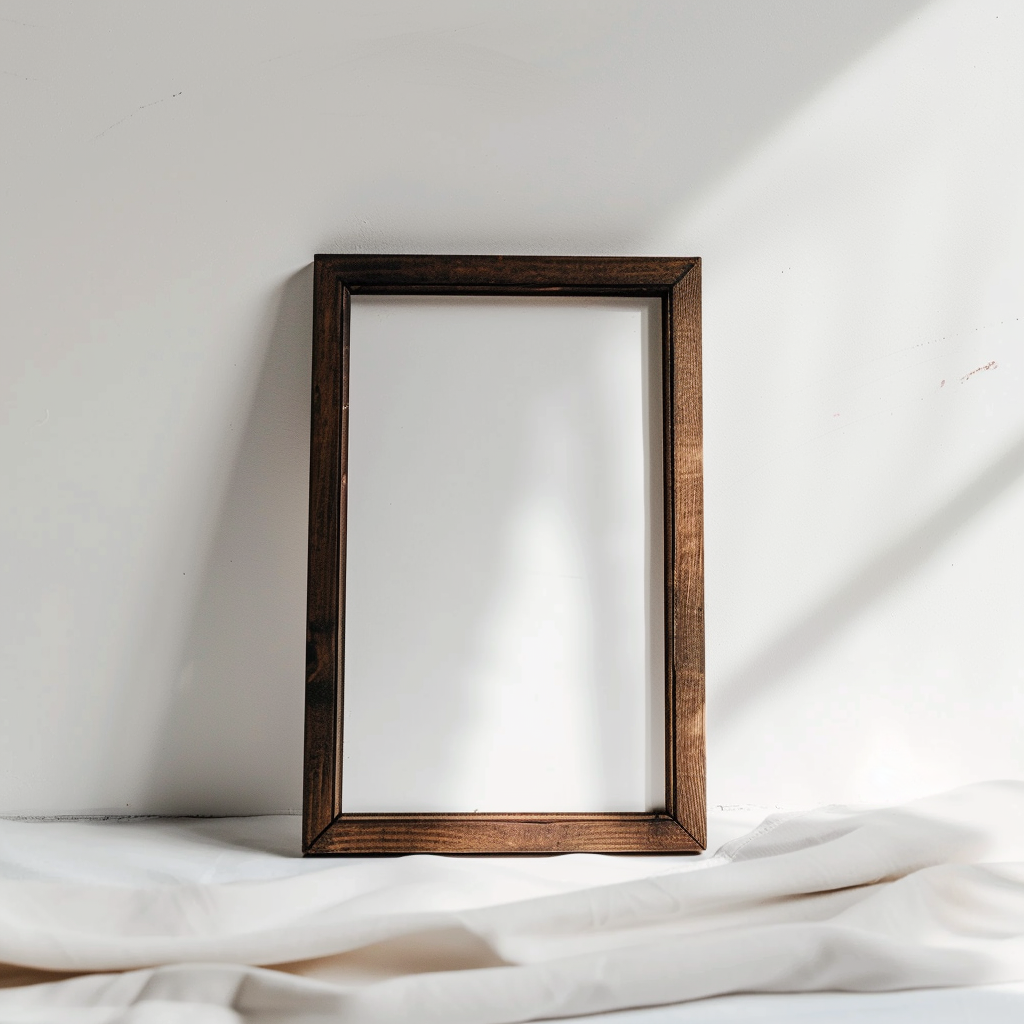 Dark wood antique picture frame