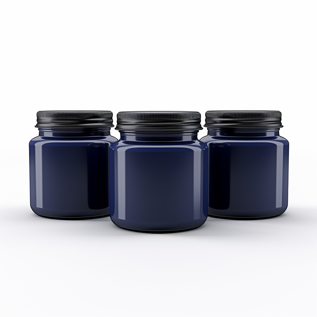 Dark Blue PVC Jar Mockups on White Background