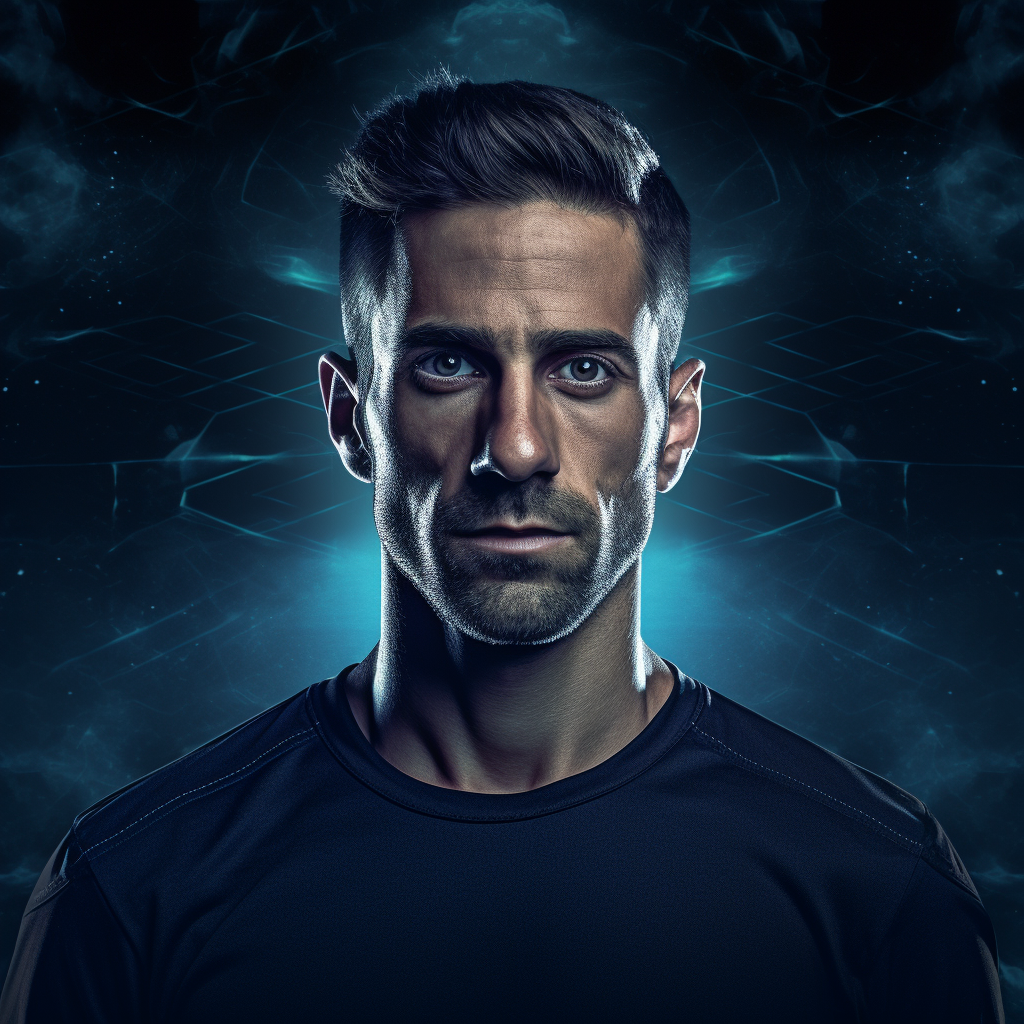 Profile picture with dark blue textured background