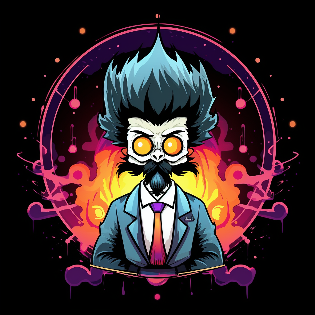 Psychedelic Art of a Dark Grungy Mad Scientist