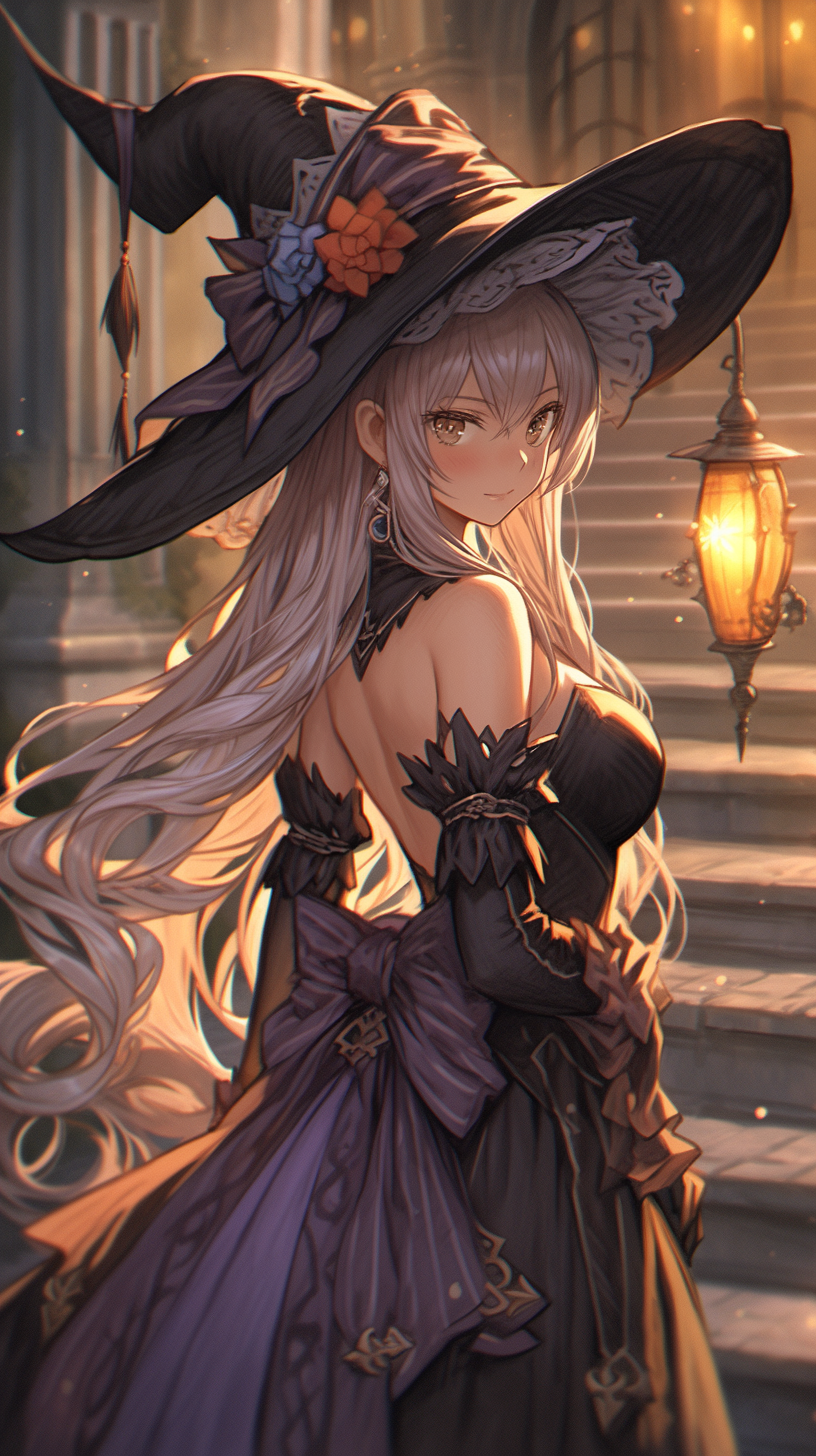 Beautiful young dark magician sorceress