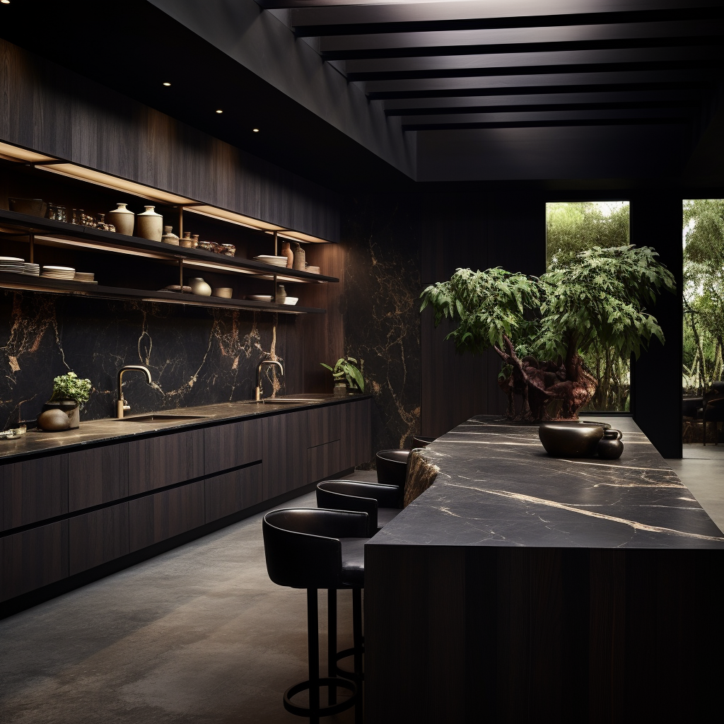 Dark Moody Organic Modern Kitchen