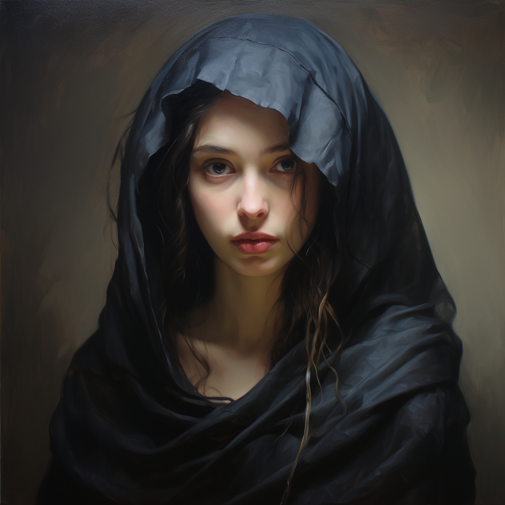 Stunning Dark Portrait Oil Painting Artwork