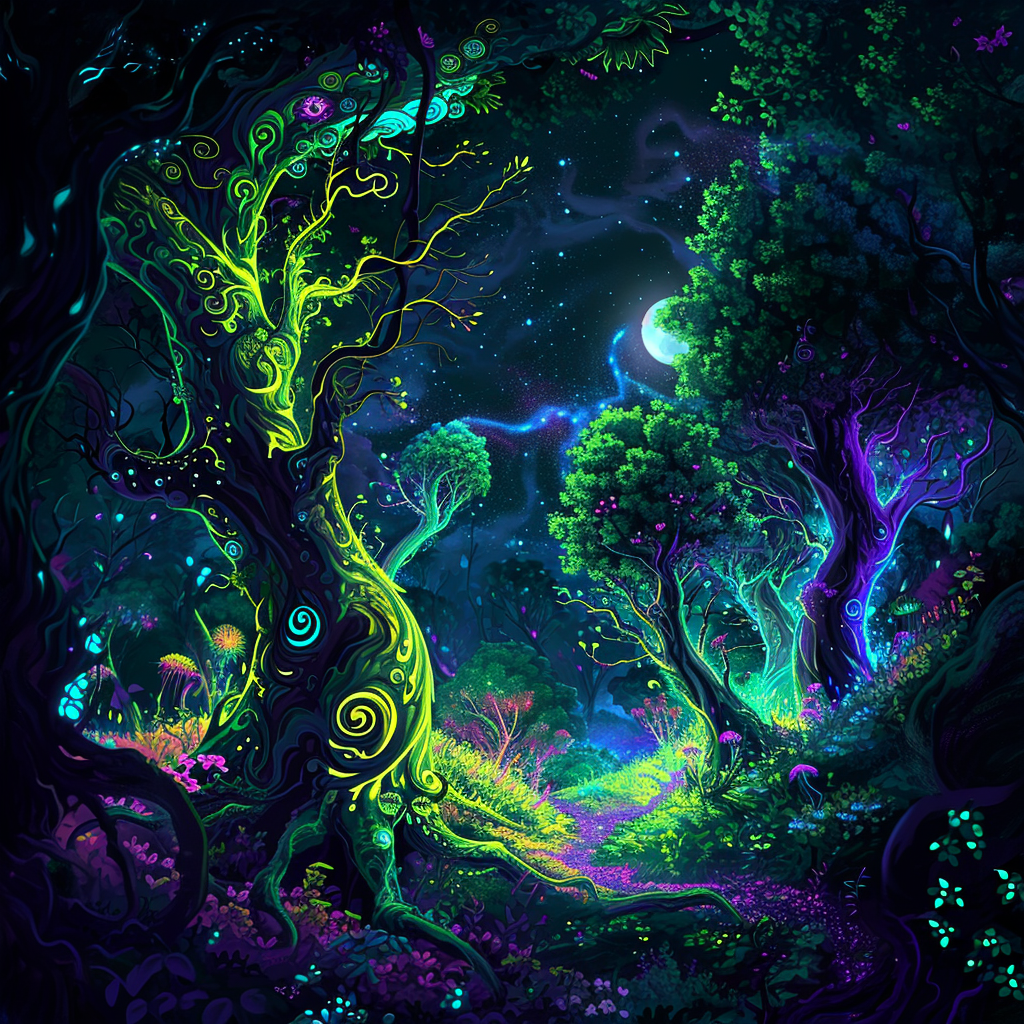 Dark Psychedelic Forest Artwork