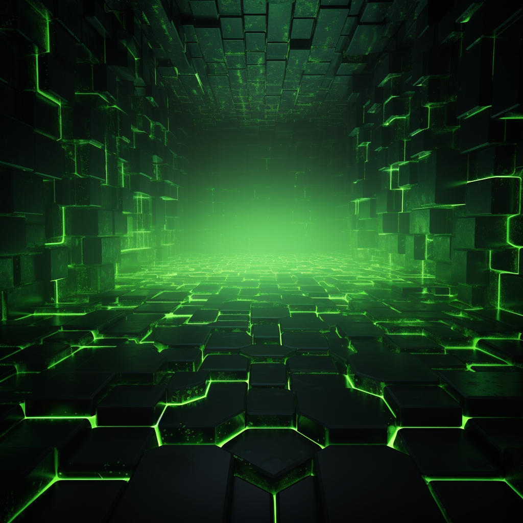 Dark scifi neon green background