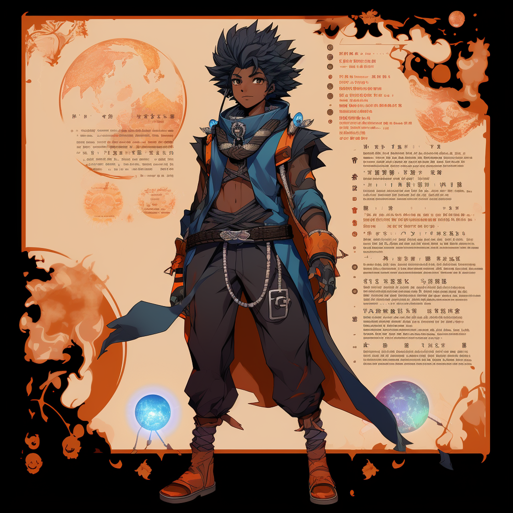 Anime character with blue and orange colors