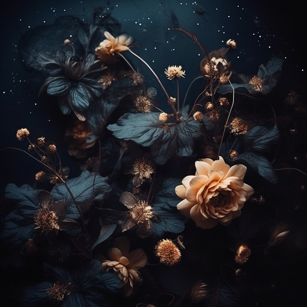 Beautiful dark star flower aesthetic