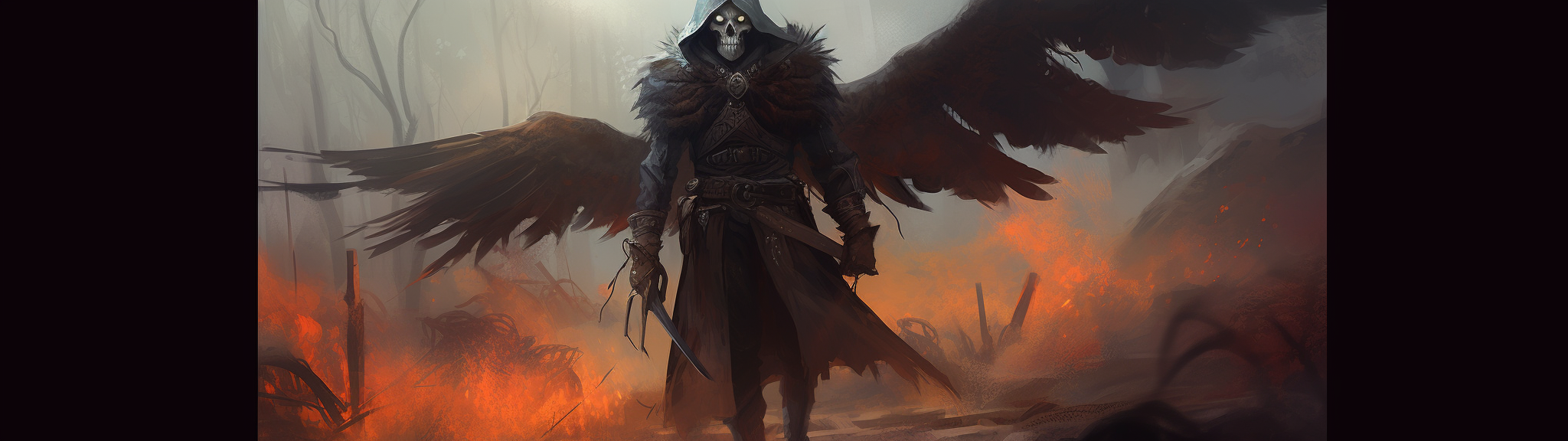 Dark Undead Peasant with Massive Wings