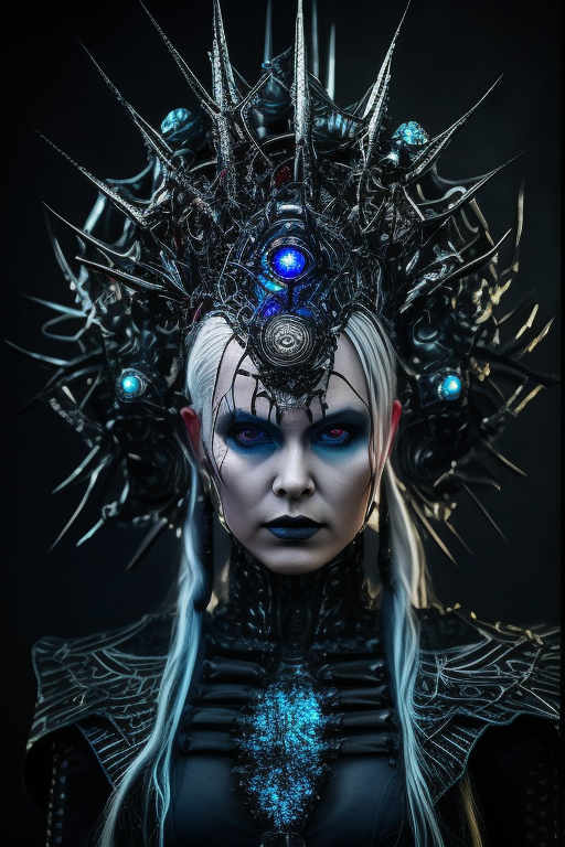 Gothic-inspired Borg Queen makeup image