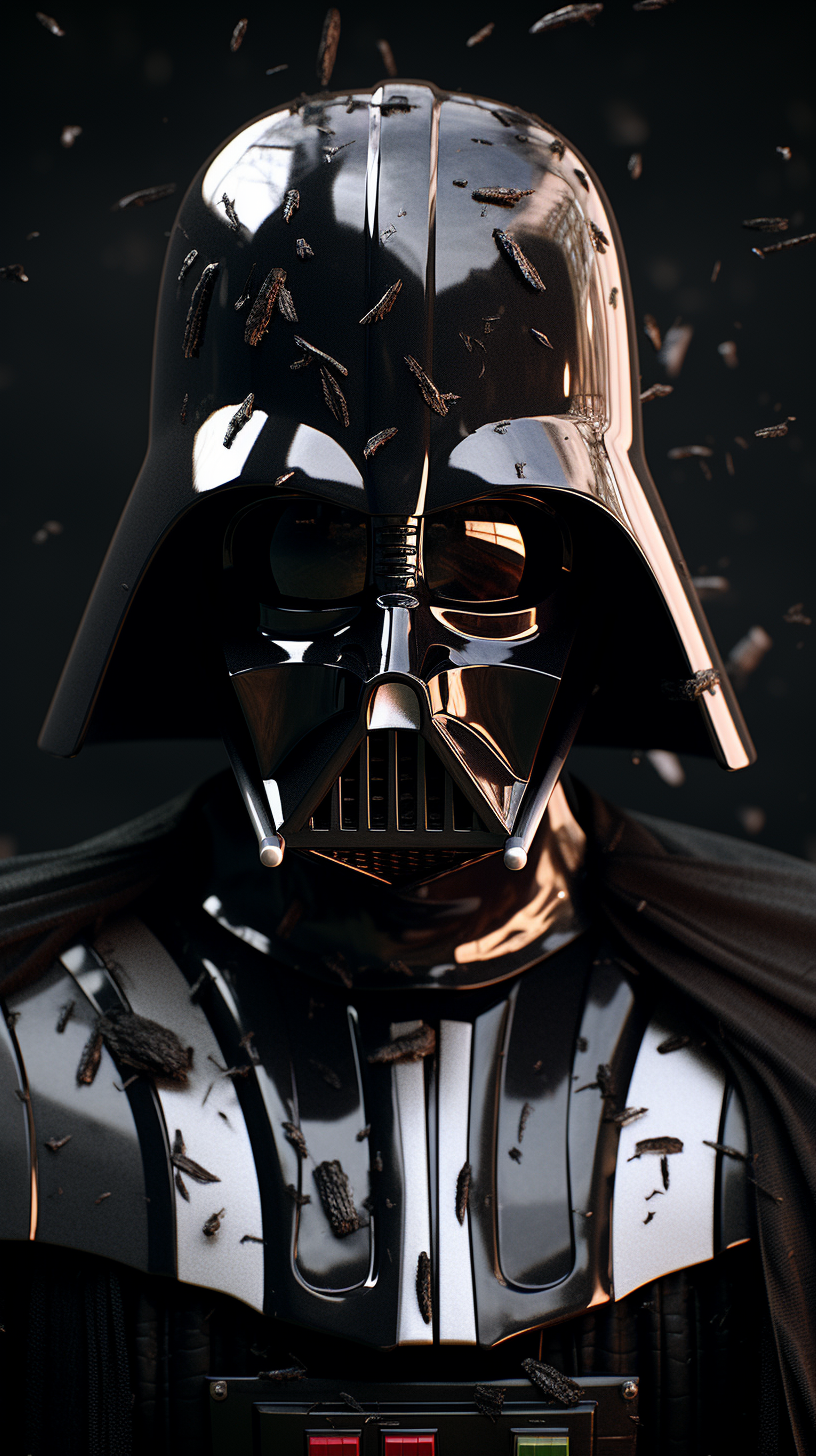 Darth Vader with broken helmet