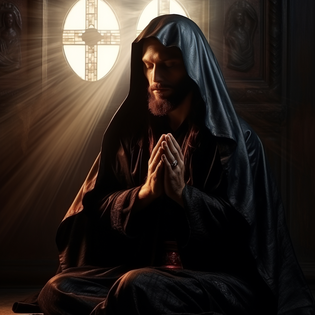 Darth Vador and Jesus Praying Together