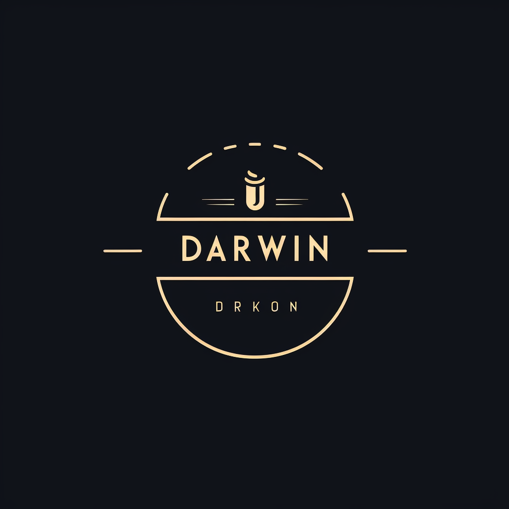 Logo of Darwins Pub Bar depicting evolution and modern design