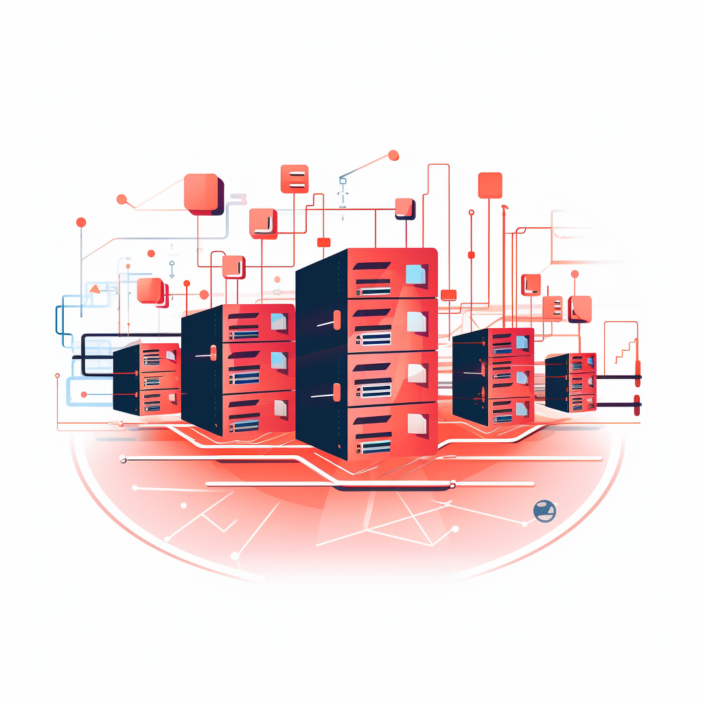 Illustration of data centers storing massive data