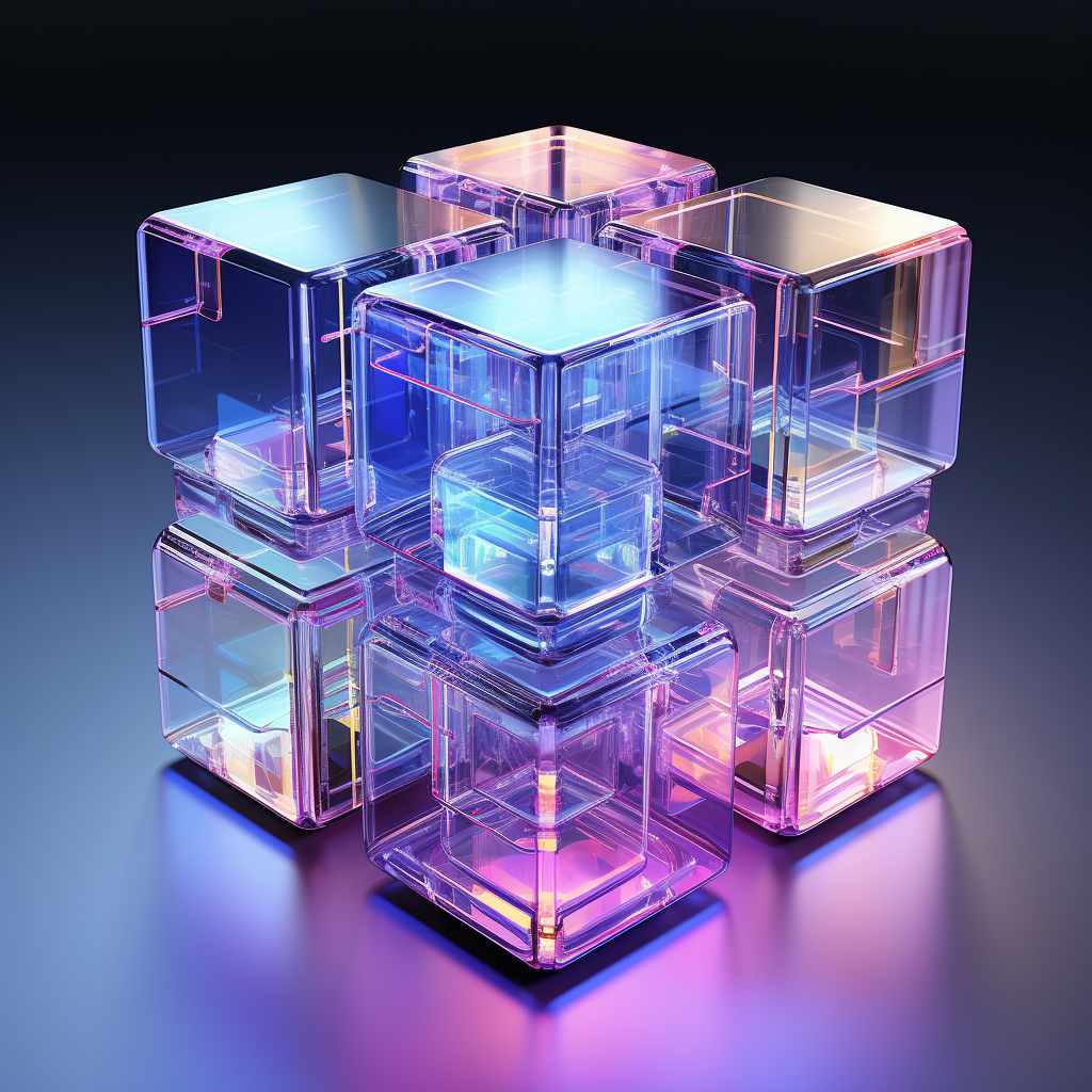 Futuristic data cube icon