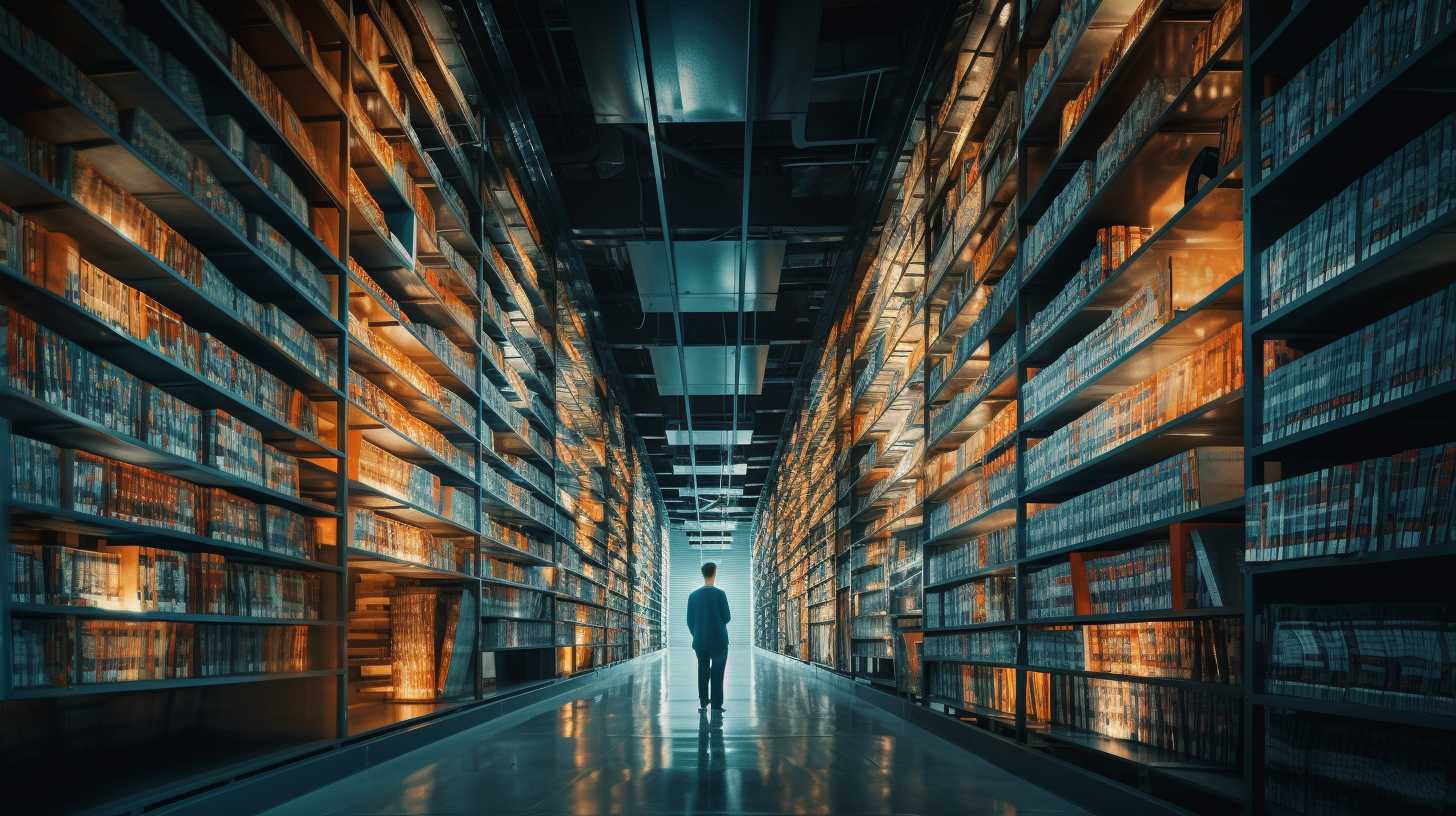 Image of data storage facility conveyor belt