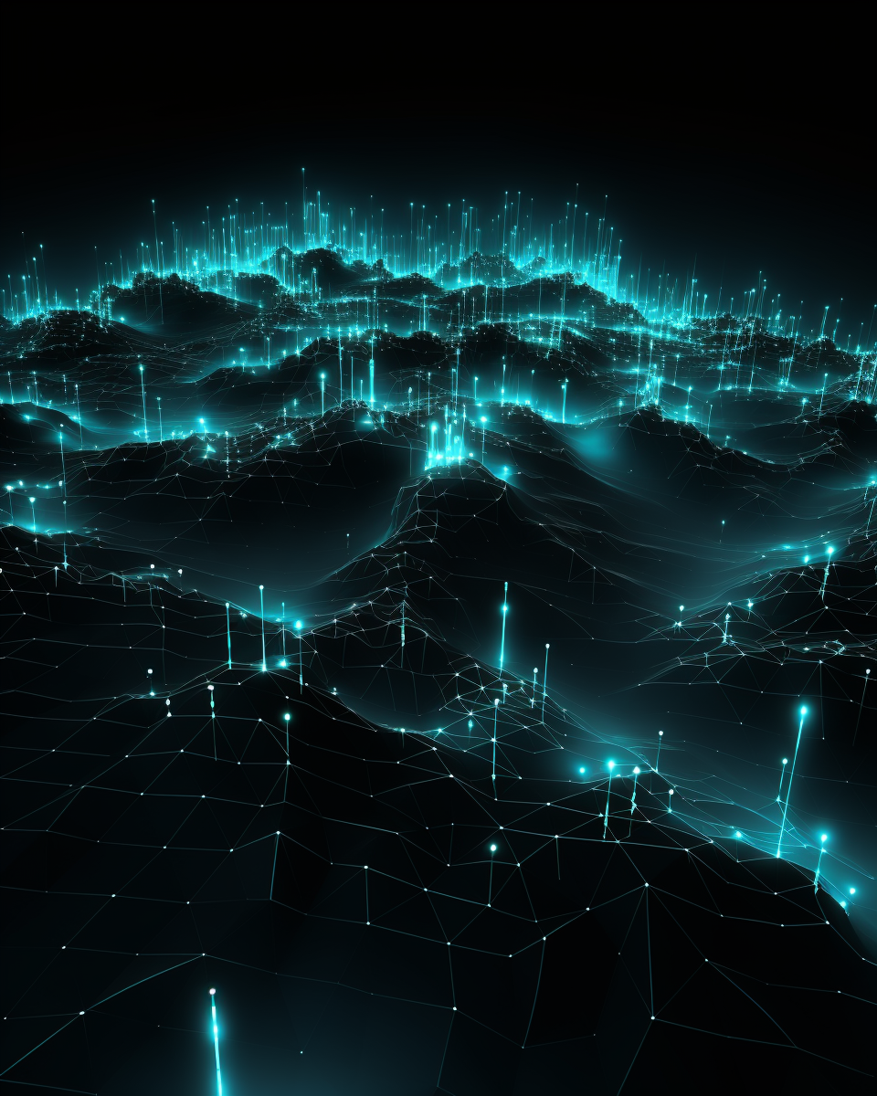 data visualizations with black background