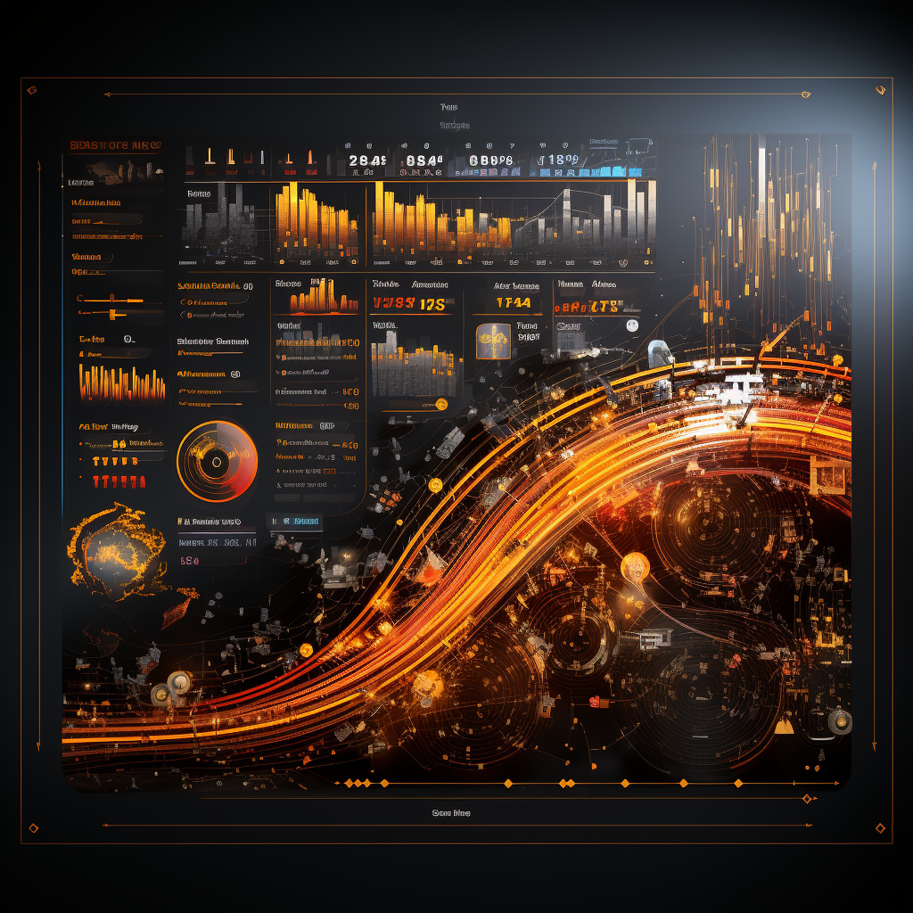 Data graphics with information and numbers