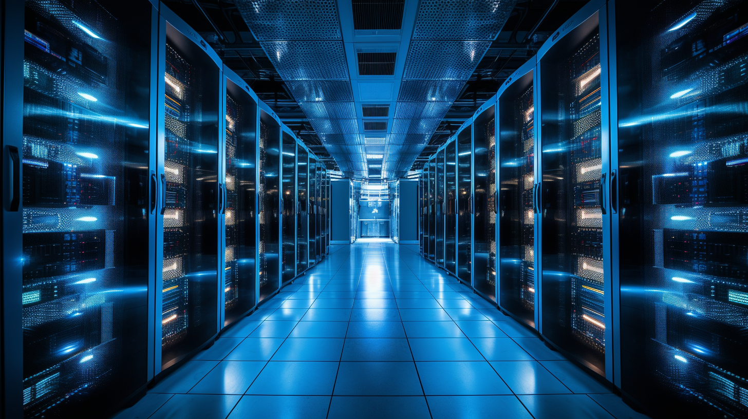 Datacenter interior with servers