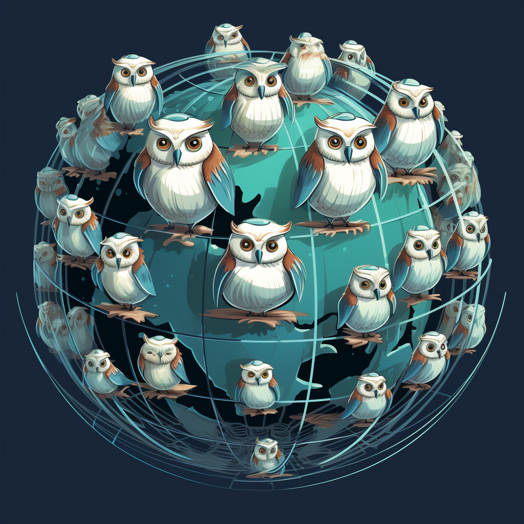 Owls circling globe with datacenter proxies for testing